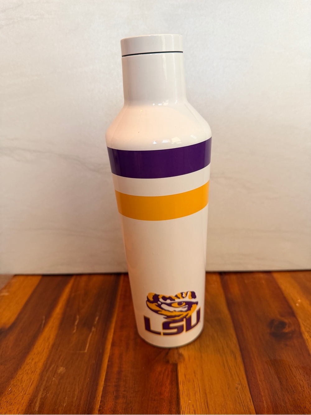 Corkcicle White LSU Tigers 16oz. Canteen Tiger Eye NEW - Picture 2 of 9